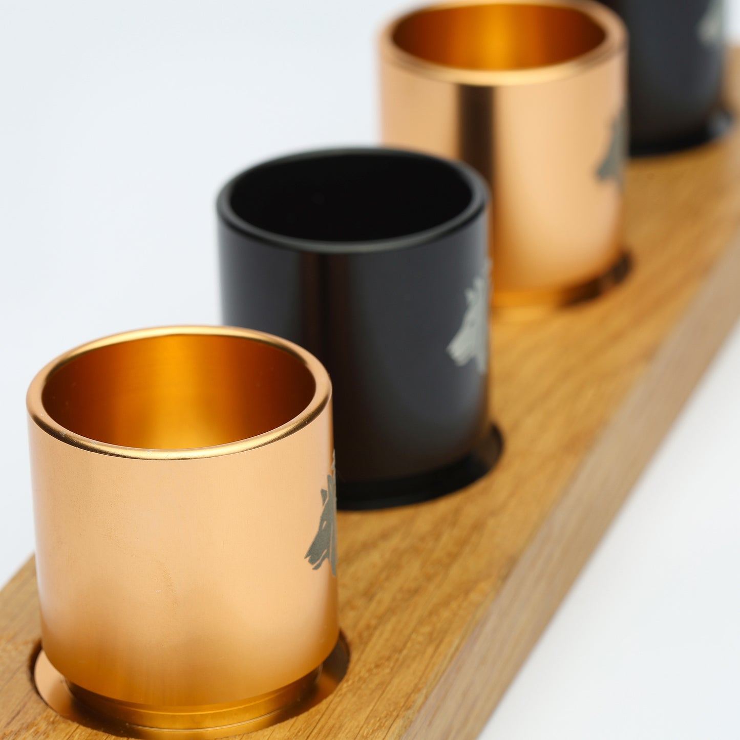 4 Shot Wood Tray