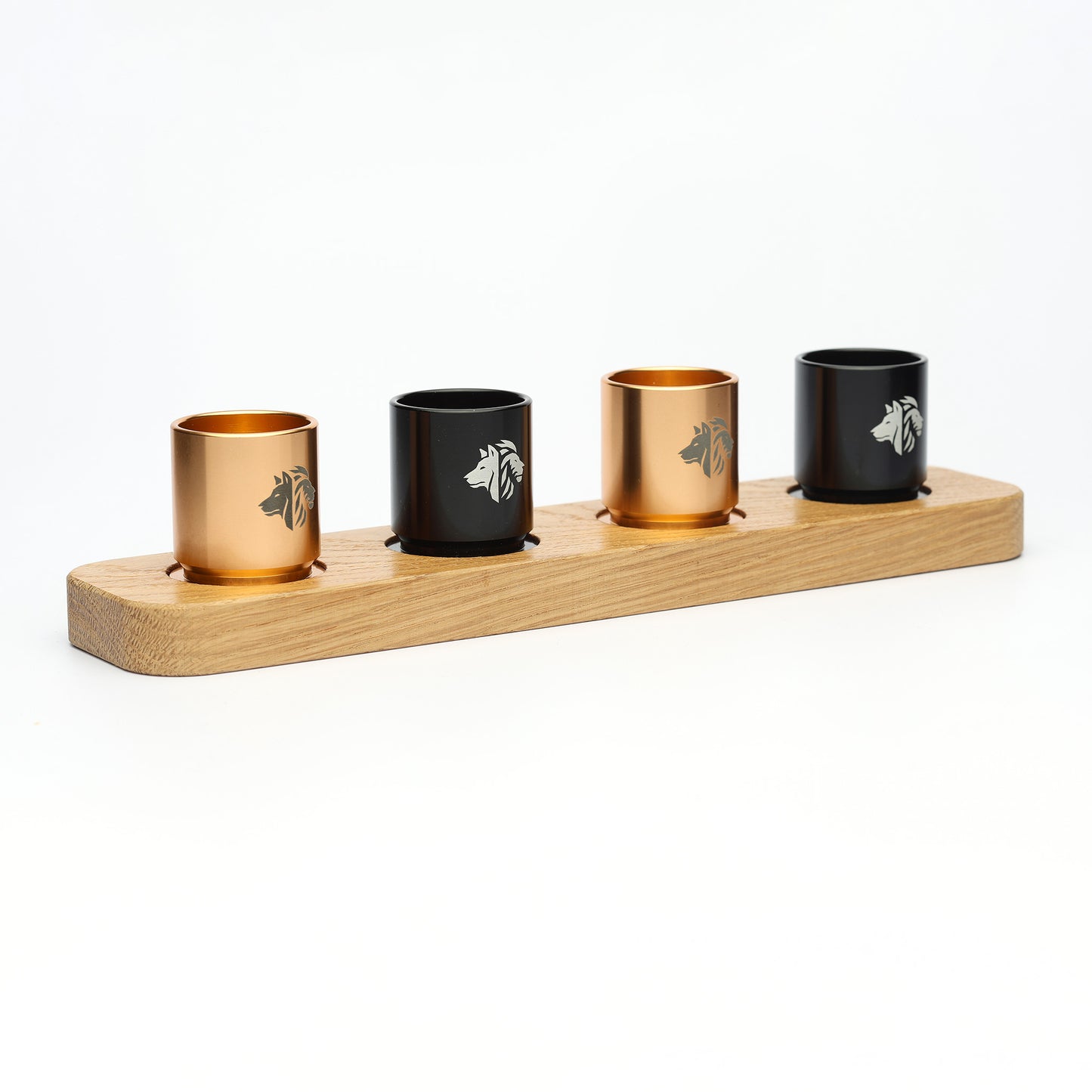 4 Shot Wood Tray