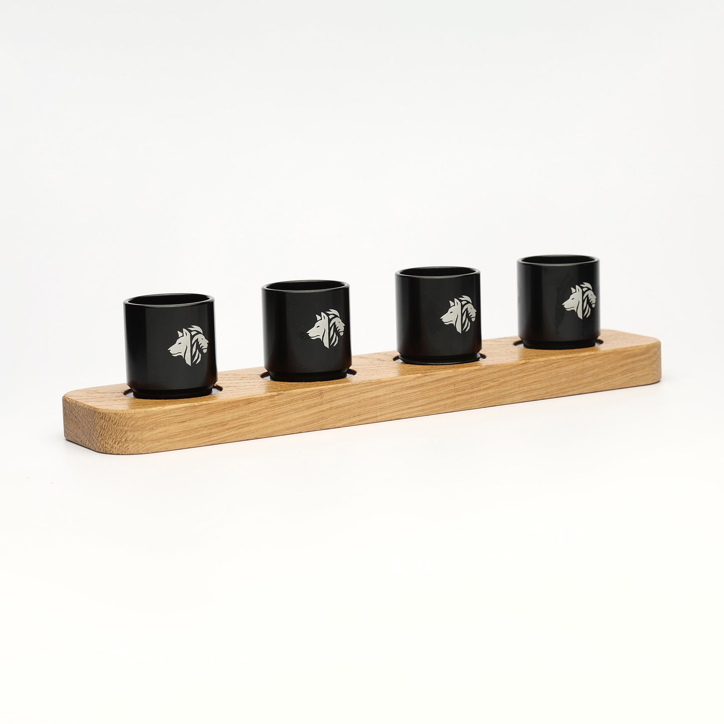 4 Shot Wood Tray