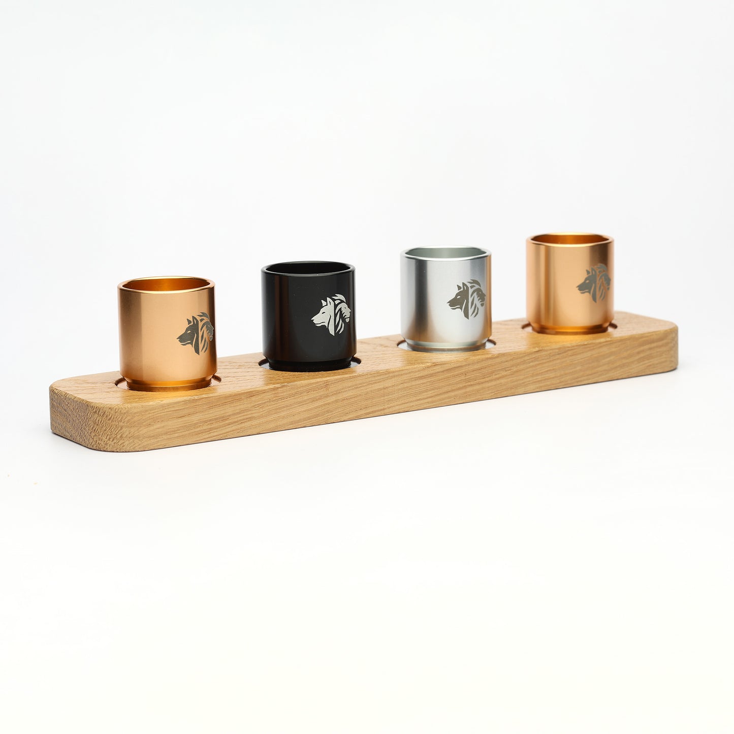 4 Shot Wood Tray