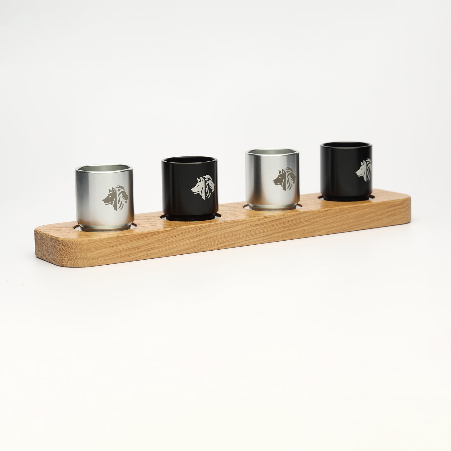 4 Shot Wood Tray