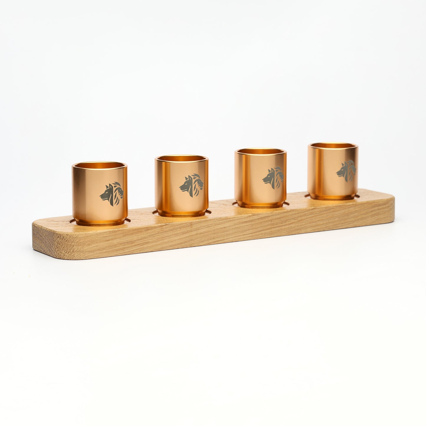 4 Shot Wood Tray