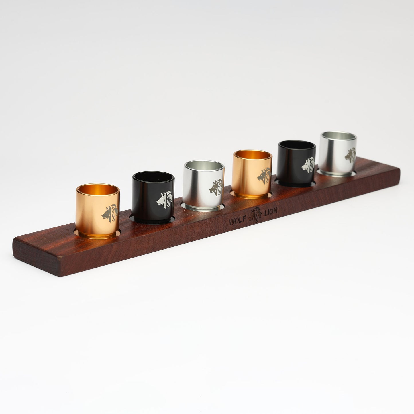 6 Shot Cups - Oak Wood Tray