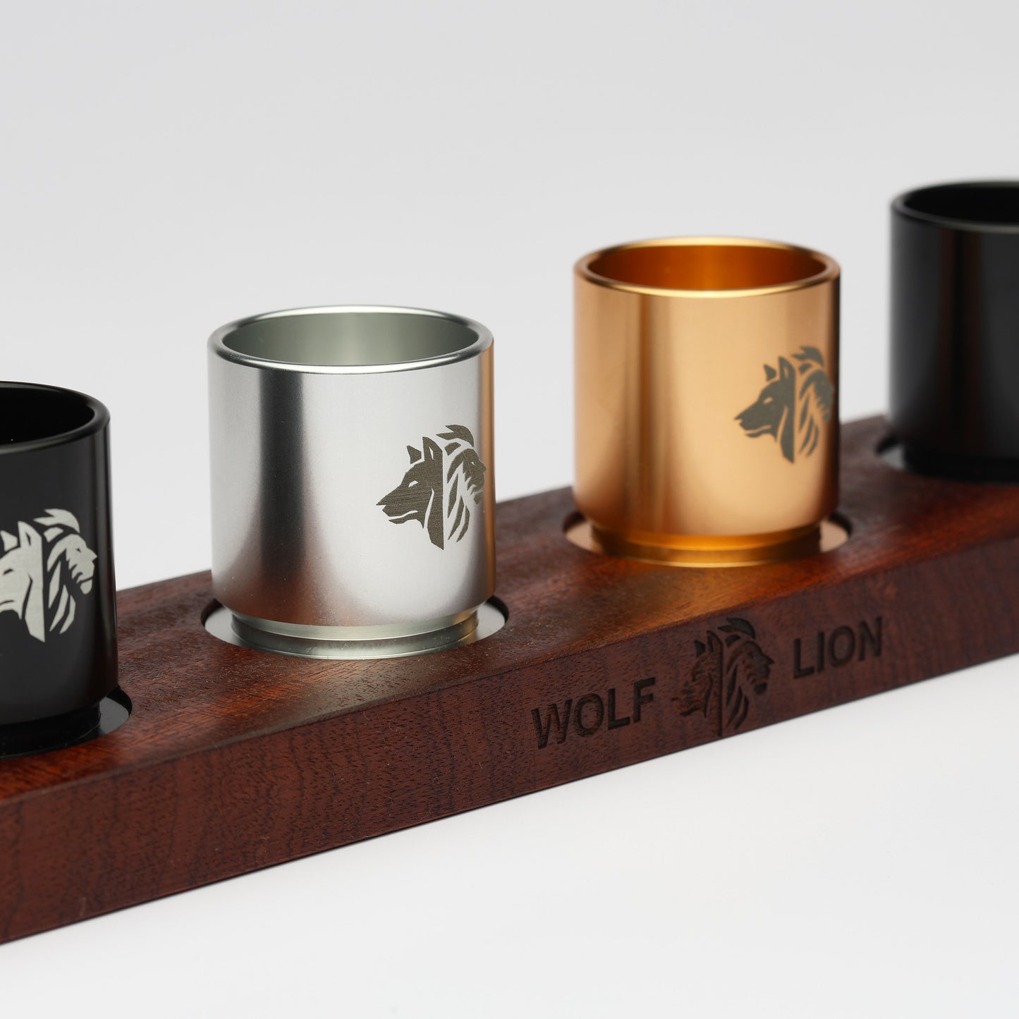 6 Shot Cups - Oak Wood Tray