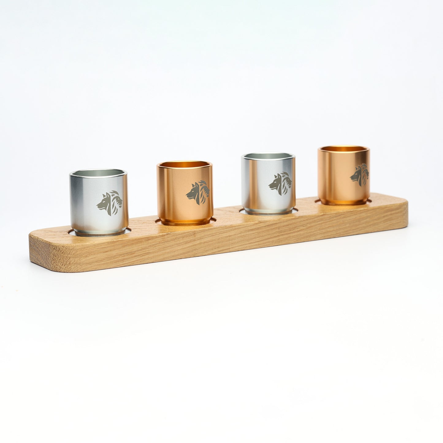 4 Shot Wood Tray