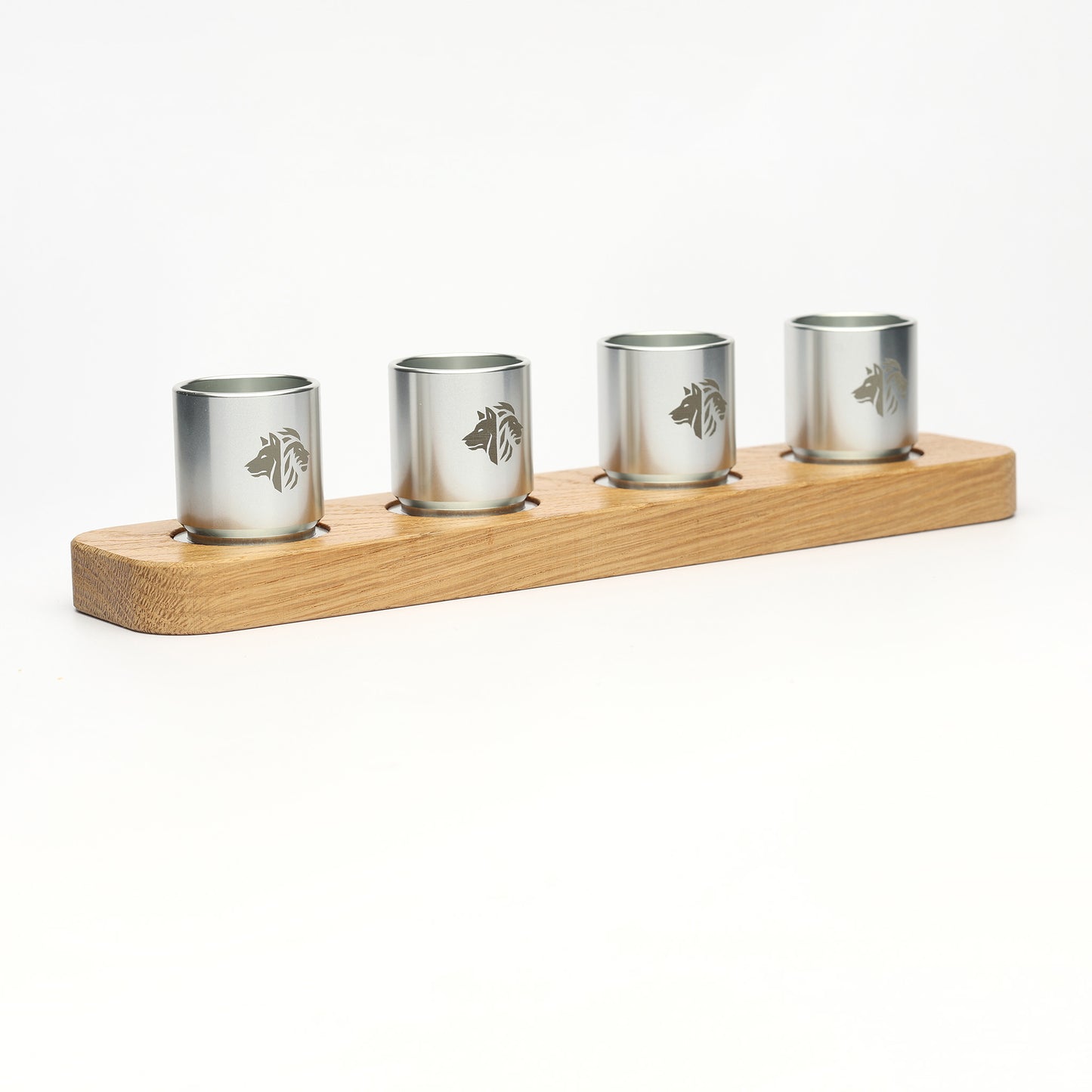 4 Shot Wood Tray